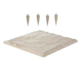 Garden Stepping Stones, 4Pcs 15.5 x 15.5 in, Decorative Stepping Stones with Stakes, Weather-Resistant Plastic Pathway Pavers, Smooth Surface