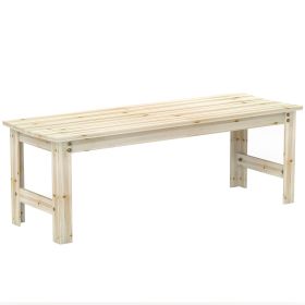 2-Seat Wood Garden Bench, Patio Bench Outdoor Bench with Slatted Seat, Backless Front Porch Bench for Park, Garden, Poolside, Deck, Nature Wood