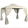 Gazebo 9.6x11.6 with Mosquito Netting Vented Roof Cream White for Outdoor Patio Party