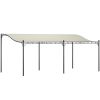 10' x 20' Outdoor Pergola Canopy, Metal Patio Canopy with Drainage Holes for Backyard, Garden, Cream White
