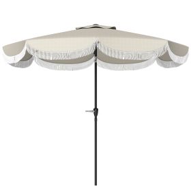 9FT Patio Umbrella, UPF 30+ Outdoor Market Umbrella with Crank, 8 Ribs, Push Button Tilt, Vented Patio Table Umbrella for Deck Backyard Lawn