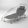 Gray comfortable folding camping bed for adults - portable folding guest bed, suitable for outdoor naps, vacations and outdoor camping