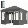9.6 x 9.6 ft Pop Up Canopy Tent with Sidewalls, One Push Setup, UPF50+ Portable Instant Canopy Shelter, Dark Gray