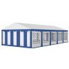16.5' x 33' Large Party Tent, Heavy Duty Outdoor Canopy Tent with Removable Sidewalls, 10 Windows, Blue
