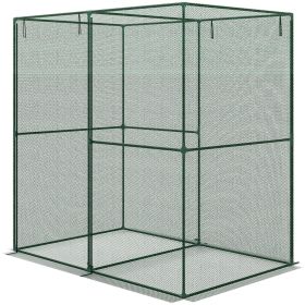6' x 4' x 6' Crop Cage, Plant Protection Tent with Zippered Doors for Vegetable Garden, Backyard, Green