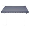 138 x 47" Patio Awning Retractable, Awning Sunshade Shelter with Manual Crank Handle, Outdoor Patio Canopy Sunsetter Deck