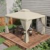 Gazebo 9.6x11.6 with Mosquito Netting Vented Roof Cream White for Outdoor Patio Party