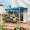 10' x 10' Retractable Pergola Canopy with Magnetic Fixture, UPF30+ Outdoor Pergola, Blue