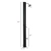 Outdoor Solar Heated Shower 9.2 Gallon with Rotating Head Black for Pool Patio