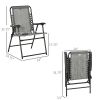 Portable Folding Camp Chairs with Armrests for Patio & Beach in Gray