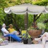 9FT Patio Umbrella, UPF 30+ Outdoor Market Umbrella with Crank, 8 Ribs, Push Button Tilt, Vented Patio Table Umbrella for Deck Backyard Lawn