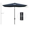 6.6x10ft Rectangular Umbrella: Blue Patio Shade with Crank & Tilt
