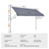 138 x 47" Patio Awning Retractable, Awning Sunshade Shelter with Manual Crank Handle, Outdoor Patio Canopy Sunsetter Deck