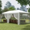 20' x 10' Outdoor Party Tent Gazebo Wedding Canopy with Removable Mesh Sidewalls, White