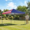 10 x 10 ft Pop Up Canopy Tent with One Push Setup, Outdoor Portable Instant Canopy Shelter w/ Roller Bag, American Flag