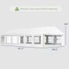 20' x 40' Party Tent, Outdoor Canopy Tent with Removable Sidewalls, 12 Windows for Parties, Wedding, Events, BBQ, White