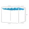10' x 10' Retractable Pergola Canopy with Magnetic Fixture, UPF30+ Outdoor Pergola, Blue