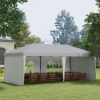 10' x 20' Pop Up Canopy Tent with 4 Sidewalls, Instant Gazebo with Carry Bag for Garden, Patio, White