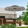 8.6FT Patio Umbrella, UPF 30+ Outdoor Market Umbrella, 2-Tier Vented Patio Table Umbrella with Crank 8 Ribs