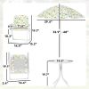 Kids Picnic Table and Chair Set, Outdoor Activity Table with Foldable Chairs, Removable Umbrella for Backyard, White
