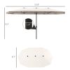 15ft Rectangle Patio Umbrella UPF30+ Extra Large Outdoor Umbrella with Fringe and Crank Handle, Cream White