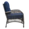 Outdoor Wicker Loveseat, 2-Seater Patio Rattan Sofa with Water-Resistant Navy Blue Cushions, UV-Resistant Hand-Woven Wicker Couch for Porch, Backyard