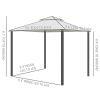 9 6x9 6 Gazebo with Sides 2 Tier Vented Roof Netting Drainage Holes Mosquito Netting for Patio Party Cream White