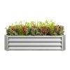 4Ã—2Ã—1ft  Galvanized Metal Raised Garden Bed, Planter Box Rectangle Raised Planter for Flowers Plants, Vegetables Herb Silver