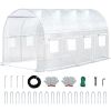 Walk-in Tunnel Greenhouse with Watering System Heavy Duty Portable Green House Protect Gardening Plants 1 Zipper Mesh Door, 8 Roll-up Windows