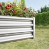 4Ã—2Ã—1ft  Galvanized Metal Raised Garden Bed, Planter Box Rectangle Raised Planter for Flowers Plants, Vegetables Herb Silver