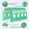 Walk-in Tunnel Greenhouse with Watering System Heavy Duty Portable Green House Protect Gardening Plants 1 Zipper Mesh Door, 8 Roll-up Windows